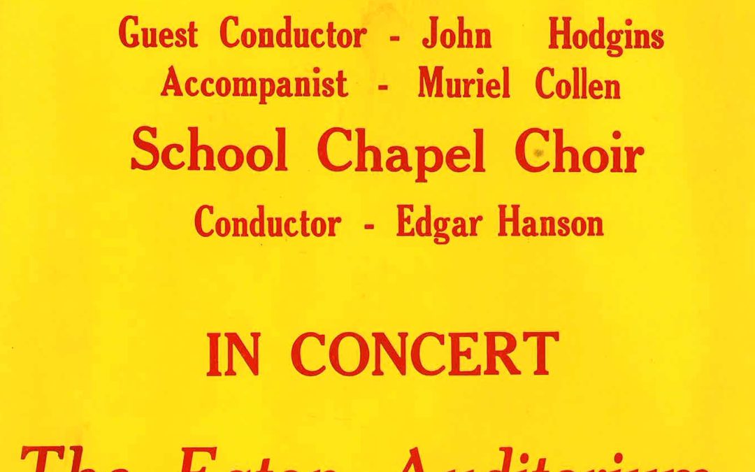 A concert programme cover from 1972 featuring the Bishop Strachan School Alumnae Choir
