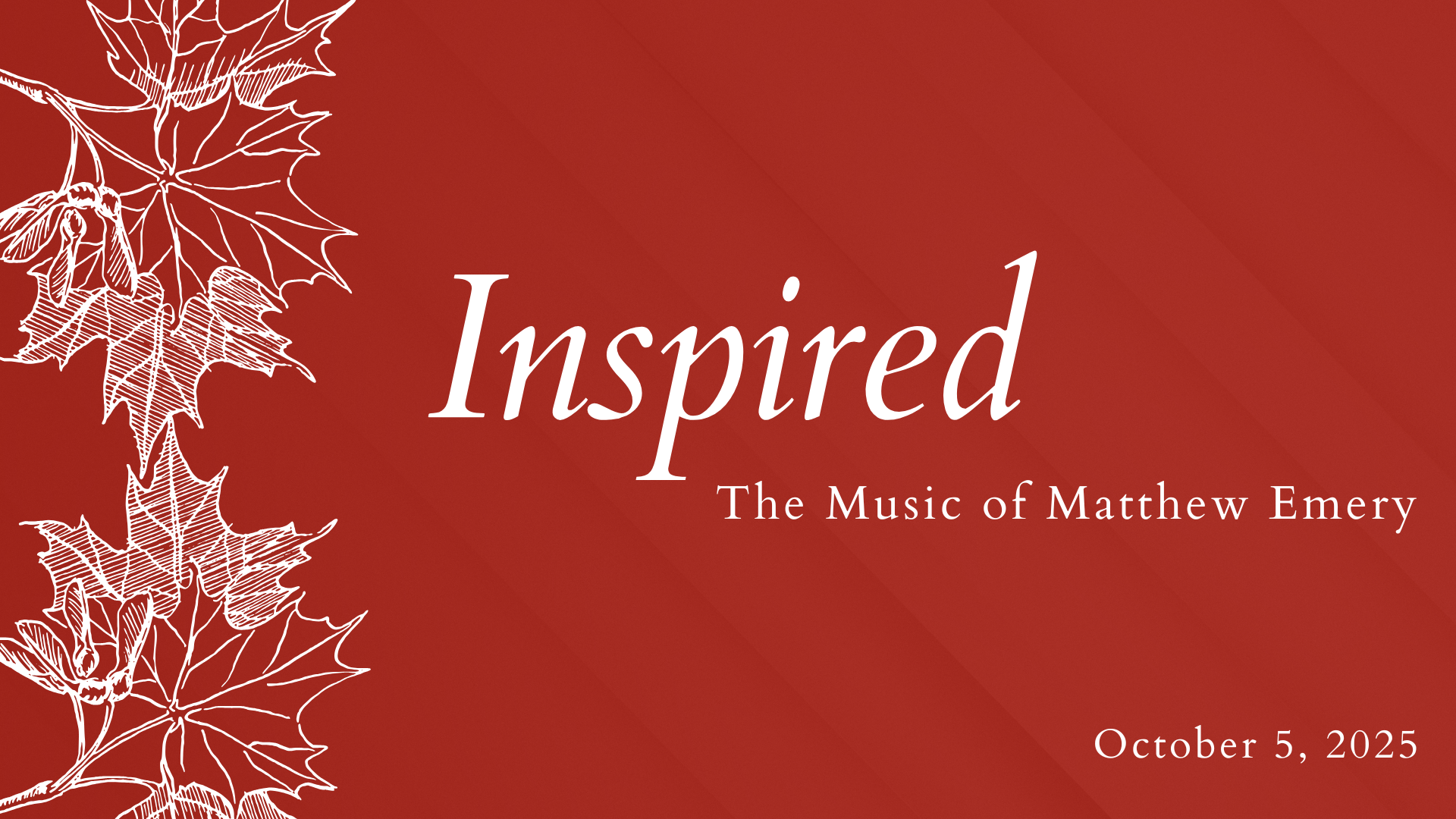 Inspired in Waterloo – The Music of Matthew Emery